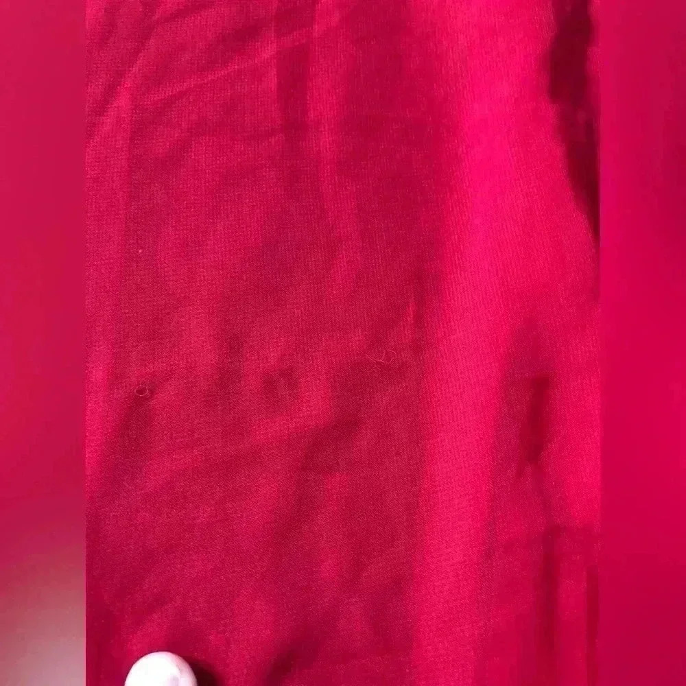 Free People Women’s S Red Button-Down Tulip Back Blouse w/Sheer Sleeves/Bottom - Picture 13 of 13